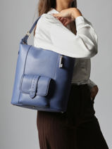 Schoudertas Premier Flirt Leder Lancel Blauw premier flirt A13789-vue-porte